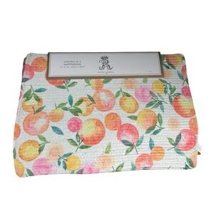 Rachel Ashwell‎ Set of 4 Placemats Napperons Peach Fruit Botanical Print